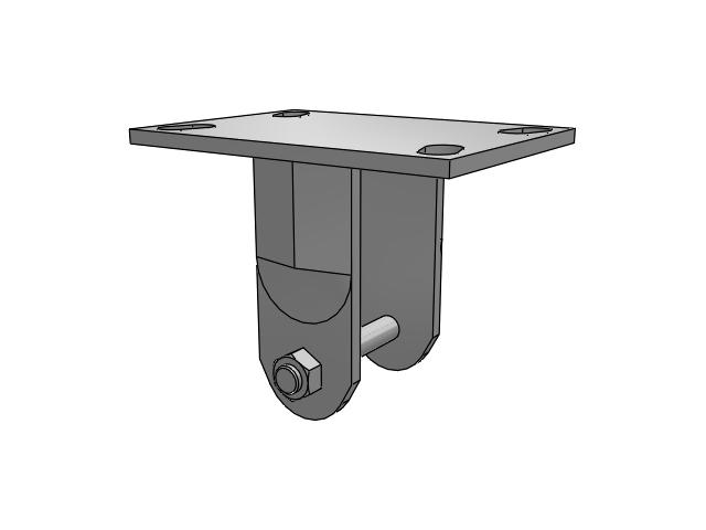 62 Series Top Plate Rigid Caster with 5 x 2 Black Polymer NX - Trionix High Impact Polymer Wheel