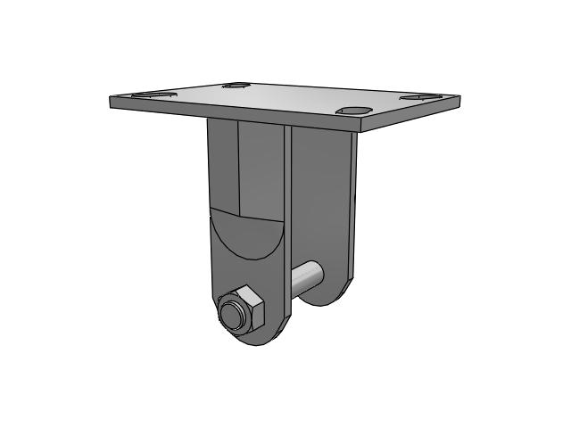 62 Series Top Plate Rigid Caster with 6 x 2 Black Polymer NX - Trionix High Impact Polymer Wheel