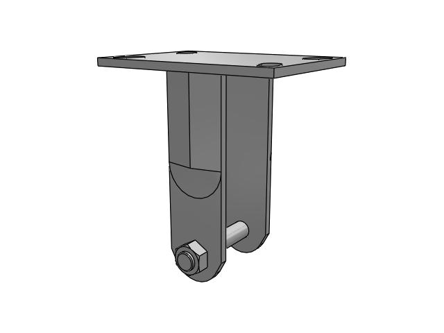 62 Series Top Plate Rigid Caster with 8 x 2 Black Polymer NX - Trionix High Impact Polymer Wheel