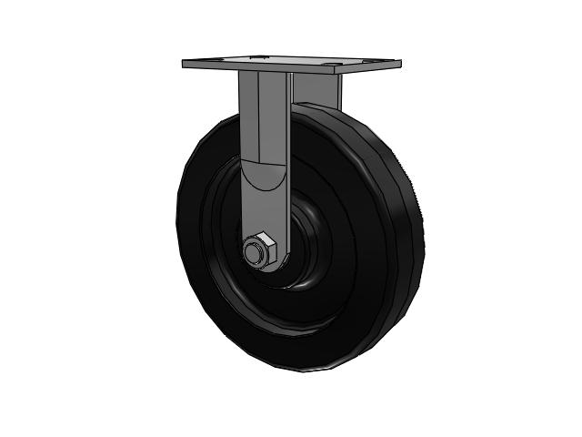 62 Series Top Plate Rigid Caster with 10 x 2.5 Black Phenolic Resin TM - Phenolic Wheel
