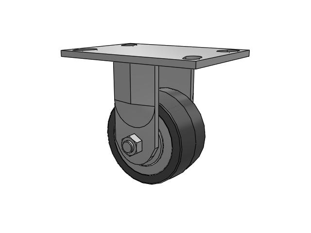 62 Series Top Plate Rigid Caster with 4 x 2 Grey Tread on Grey Polypropylene Core XA - Polyurethane (Polypropylene Core) Wheel