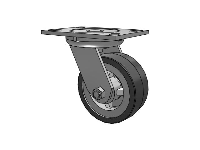 62 Series Top Plate Swivel Caster with 5 x 2 Grey Tread on Grey Polypropylene Core XA - Polyurethane (Polypropylene Core) Wheel