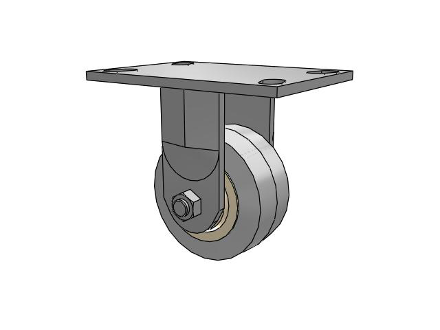 62 Series Top Plate Rigid Caster with 4 x 2 Grey Tread on Grey Core XS - X-tra Soft Rubber (Flat) - Prevenz Antimicrobial Wheel