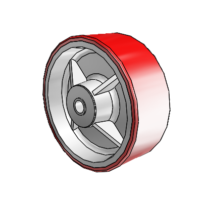 Moldon Polyurethane (Cast Iron Core) 8 x 3 Wheel with Roller Bearing