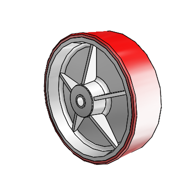 Moldon Polyurethane (Cast Iron Core) 10 x 3 Wheel with Delrin Bearing