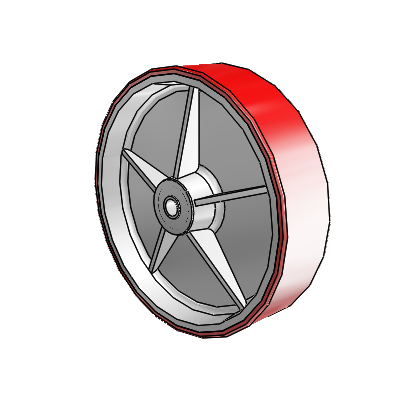 Moldon Polyurethane (Cast Iron Core) 12 x 3 Wheel with Roller Bearing