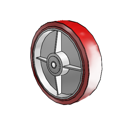 Polyurethane Hi-Tech HI-TECH Polyurethane Polyolefin 12 x 3 Wheel with Delrin Bearing