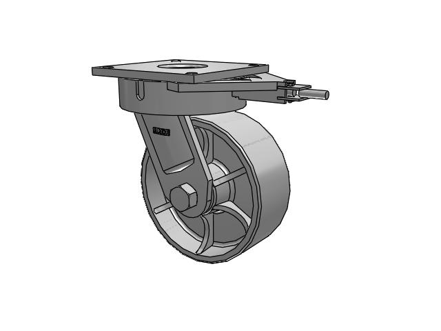 700 Series Top Plate Swivel Caster with 10 Grey Enamel CA - Cast Iron Wheel