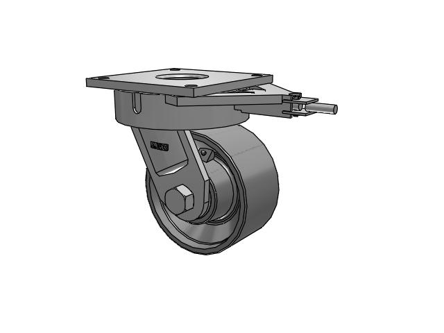 700 Series Top Plate Swivel Caster with 8 Clear Coat Enamel FH - Drop-Forged Steel (Large Bore) Wheel