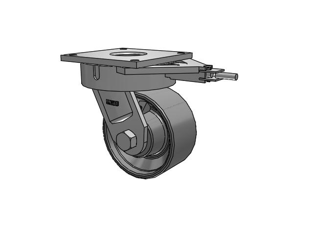 700 Series Top Plate Swivel Caster with 8 Clear Coat Enamel FS - Drop-Forged Steel Wheel