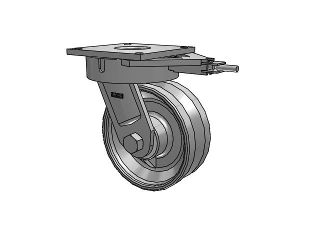 700 Series Top Plate Swivel Caster with 10 Clear Coat Enamel VF - Drop-Forged Steel V-Groove Wheel