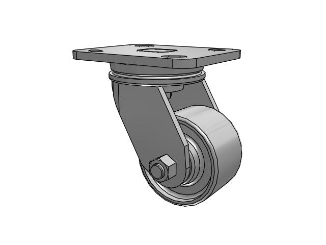 71 Series Top Plate Swivel Caster with 3.25 x 2 Grey Enamel CA - Cast Iron Wheel