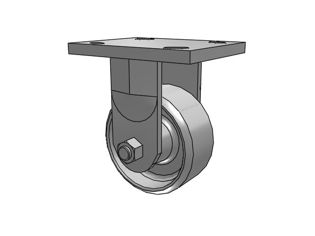 71 Series Top Plate Rigid Caster with 4 x 2 Grey Enamel CA - Cast Iron Wheel