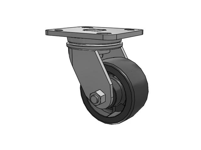 71 Series Top Plate Swivel Caster with 4 x 2 Dark Grey Nylon DT - Heavy Duty Glass-Filled Nylon Wheel