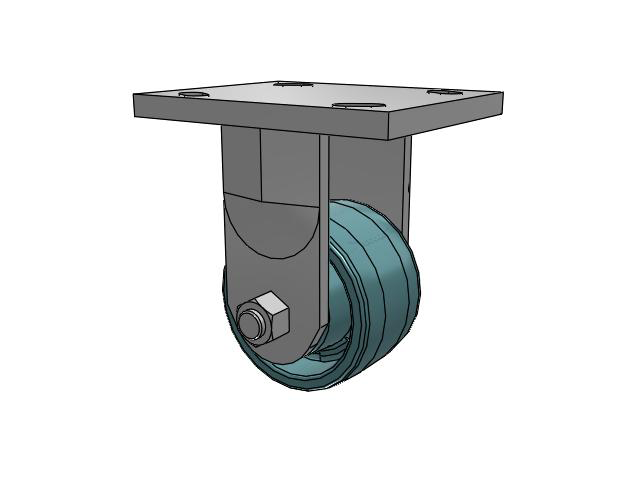 71 Series Top Plate Rigid Caster with 3.25 x 2 Black Nylon NG - Maxim Nylon - Prevenz Antimicrobial Wheel