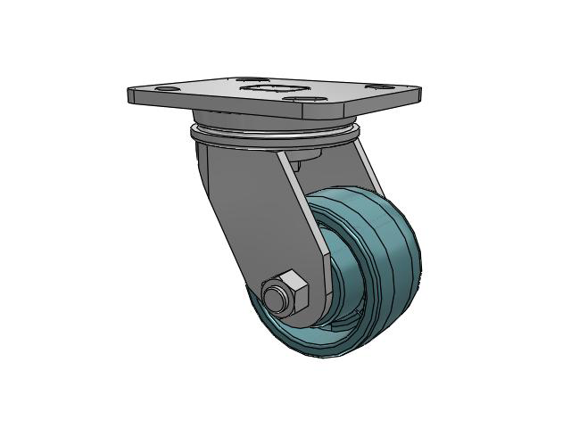 71 Series Top Plate Swivel Caster with 3.25 x 2 Black Nylon NG - Maxim Nylon - Prevenz Antimicrobial Wheel