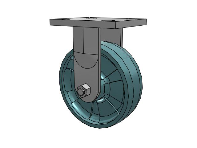 71 Series Top Plate Rigid Caster with 6 x 2 Black Nylon NG - Maxim Nylon - Prevenz Antimicrobial Wheel