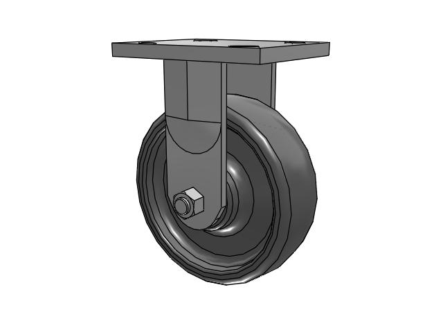 71 Series Top Plate Rigid Caster with 6 x 2 Grey Elastomer SE - Solid Elastomer Wheel
