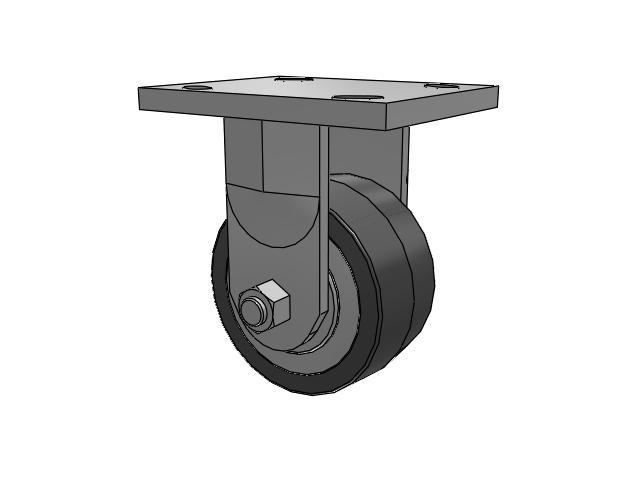 71 Series Top Plate Rigid Caster with 4 x 2 Grey Tread on Grey Polypropylene Core XA - Polyurethane (Polypropylene Core) Wheel