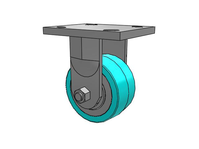 71 Series Top Plate Rigid Caster with 4 x 2 Grey Tread on Grey Polypropylene Core XA - Polyurethane (Polypropylene Core) - Prevenz Antimicrobial Wheel