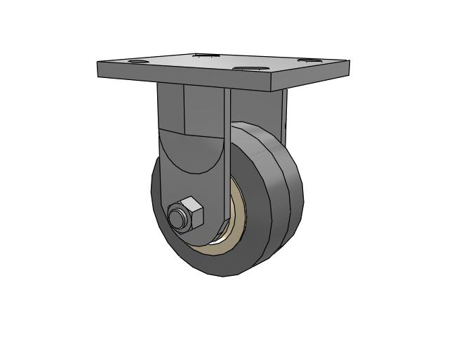71 Series Top Plate Rigid Caster with 4 x 2 Grey Tread on Grey Core XS - X-tra Soft Rubber (Flat) - Prevenz Antimicrobial Wheel