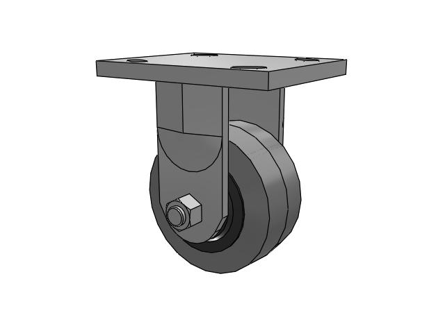 71 Series Top Plate Rigid Caster with 4 x 2 Grey Tread on Grey Core XS - Performa X-tra Soft Rubber (Flat) - Prevenz Antimicrobial Wheel