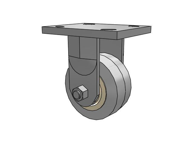 71 Series Top Plate Rigid Caster with 4 x 2 Grey Tread on Grey Core XS - X-tra Soft Rubber (Flat) - Prevenz Antimicrobial Wheel