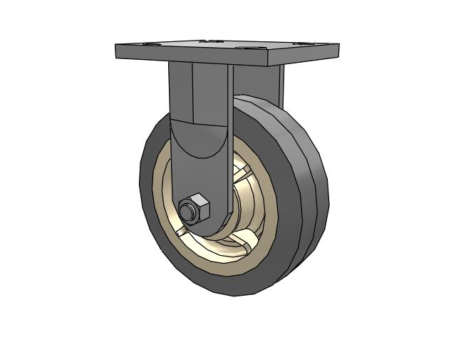 71 Series Top Plate Rigid Caster with 6 x 2 Grey Tread on Grey Core XS - X-tra Soft Rubber (Flat) - Prevenz Antimicrobial Wheel