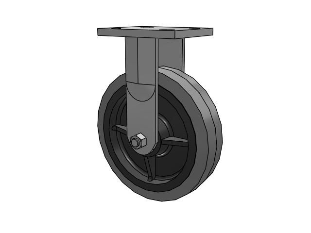 71 Series Top Plate Rigid Caster with 8 x 2 Grey Tread on Grey Core XS - Performa X-tra Soft Rubber (Flat) - Prevenz Antimicrobial Wheel
