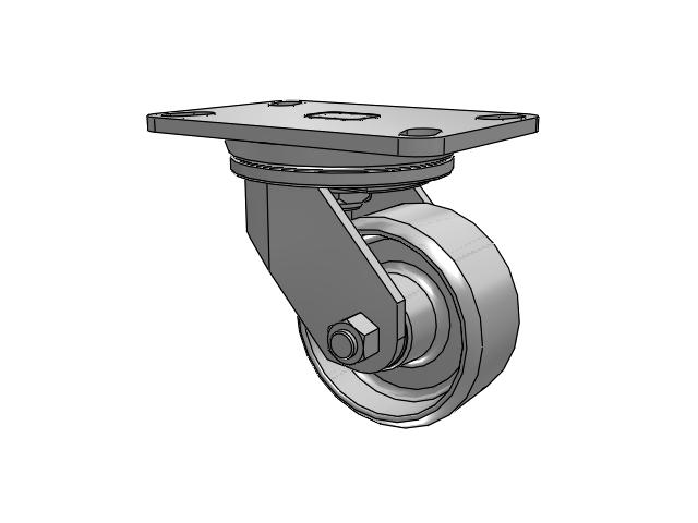 72 Series Top Plate Swivel Caster with 4 x 1.875 CA - Cast Iron Wheel