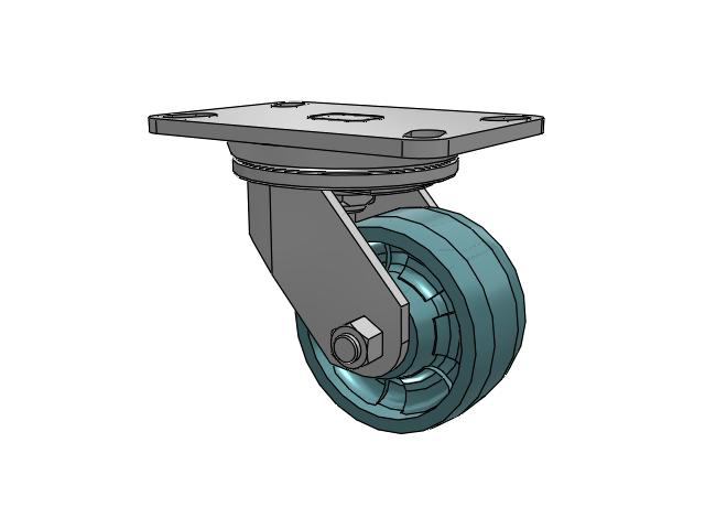 72 Series Top Plate Swivel Caster with 4 x 2 NG - Maxim Nylon - Prevenz Antimicrobial Wheel