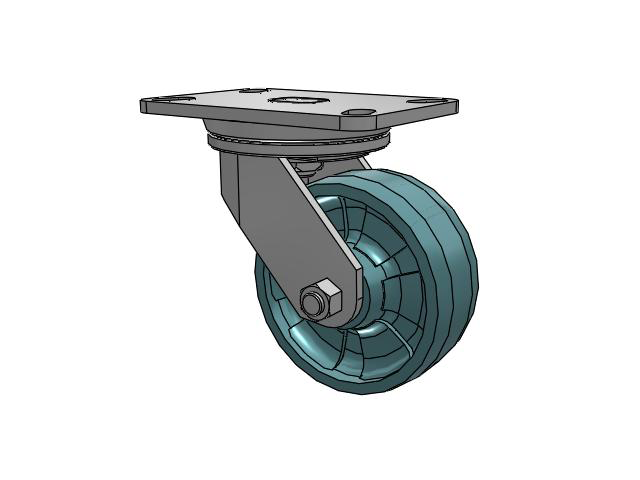 72 Series Top Plate Swivel Caster with 5 x 2 NG - Maxim Nylon - Prevenz Antimicrobial Wheel