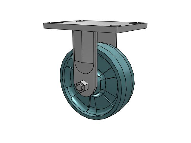 72 Series Top Plate Rigid Caster with 6 x 2 NG - Maxim Nylon - Prevenz Antimicrobial Wheel