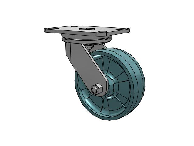 72 Series Top Plate Swivel Caster with 6 x 2 NG - Maxim Nylon - Prevenz Antimicrobial Wheel