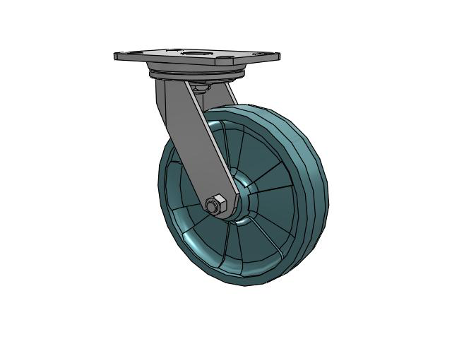 72 Series Top Plate Swivel Caster with 8 x 2 NG - Maxim Nylon - Prevenz Antimicrobial Wheel