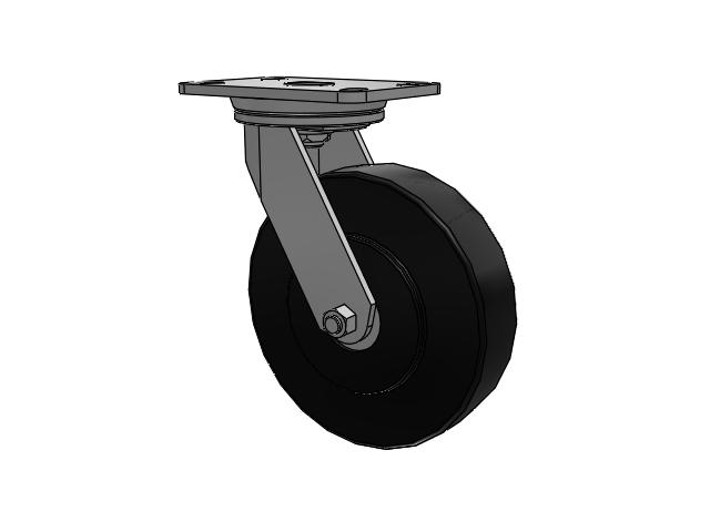 72 Series Top Plate Swivel Caster with 8 x 2 NX - Trionix High Impact Polymer Wheel