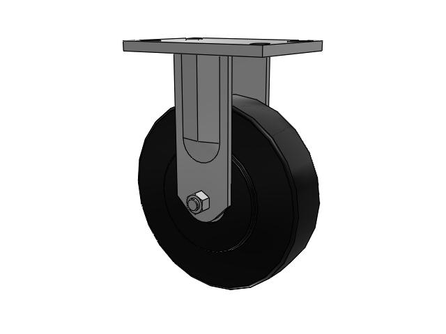 72 Series Top Plate Rigid Caster with 8 x 2.5 NX - Trionix High Impact Polymer Wheel