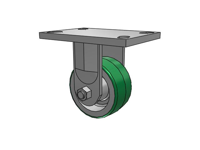 72 Series Top Plate Rigid Caster with 4 x 2 PD - Polyurethane (Aluminum Core) Wheel