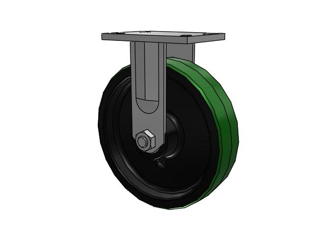72 Series Top Plate Rigid Caster with 10 x 2.5 PY - Polyurethane (Cast Iron Core) Wheel