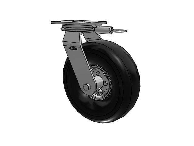 72 Series Pneumatic Casters Top Plate Swivel Caster with 10.9 x 4.1 Black Pneumatic Wheel