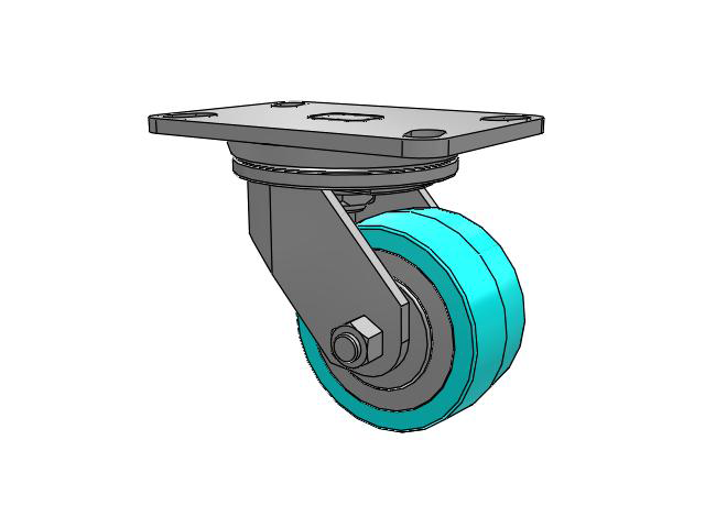 72 Series Top Plate Swivel Caster with 4 x 2 XA - Polyurethane (Polypropylene Core) - Prevenz Antimicrobial Wheel