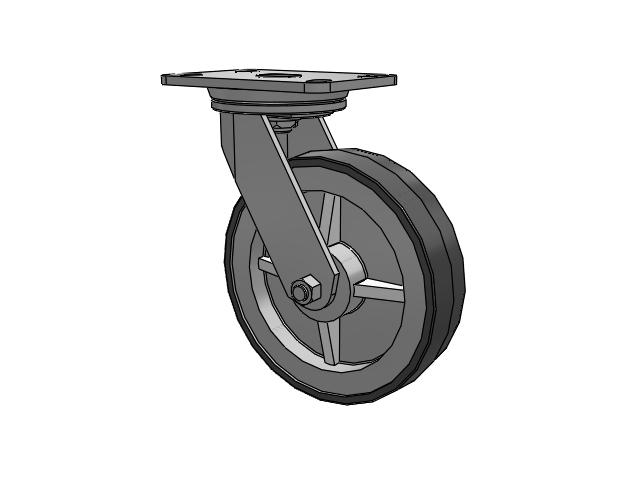 72 Series Top Plate Swivel Caster with 8 x 2 XA - Polyurethane (Polypropylene Core) Wheel