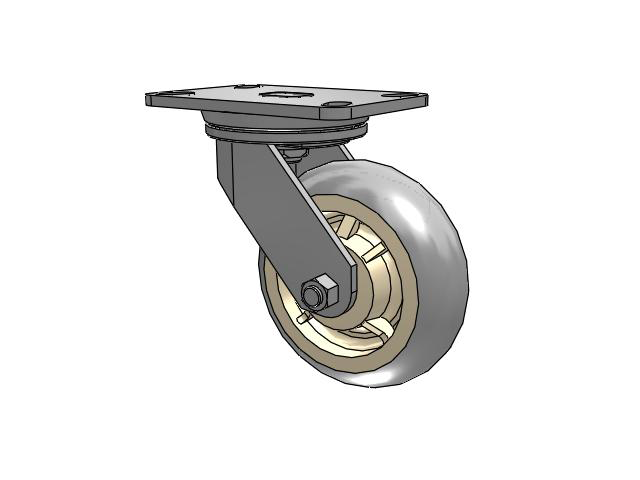 72 Series Top Plate Swivel Caster with 6 x 2 XR - X-tra Soft Rubber (Round) - Prevenz Antimicrobial Wheel