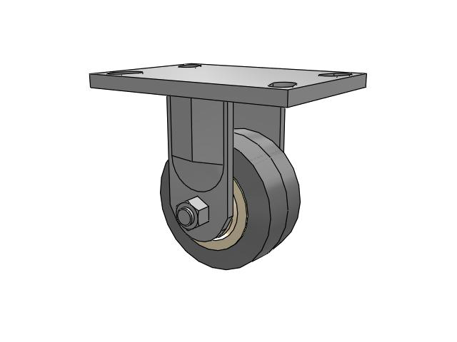 72 Series Top Plate Rigid Caster with 4 x 2 XS - X-tra Soft Rubber (Flat) - Prevenz Antimicrobial Wheel