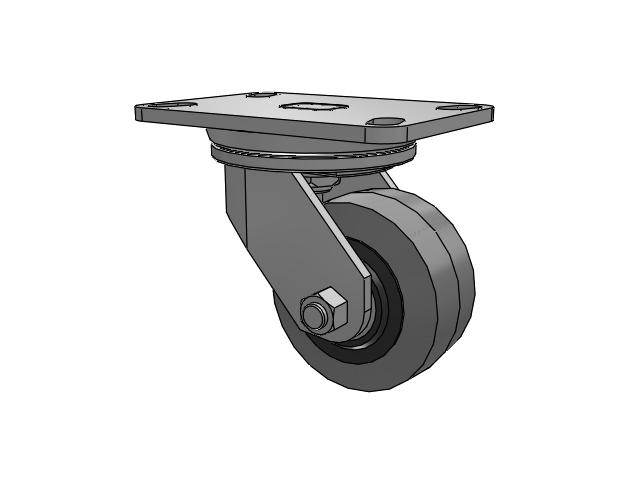 72 Series Top Plate Swivel Caster with 4 x 2 XS - Performa X-tra Soft Rubber (Flat) - Prevenz Antimicrobial Wheel