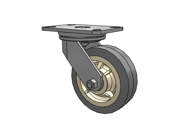 72 Series Top Plate Swivel Caster with 6 x 2 XS - X-tra Soft Rubber (Flat) - Prevenz Antimicrobial Wheel