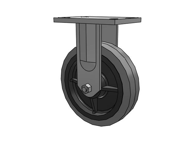 72 Series Top Plate Rigid Caster with 8 x 2 XS - Performa X-tra Soft Rubber (Flat) - Prevenz Antimicrobial Wheel