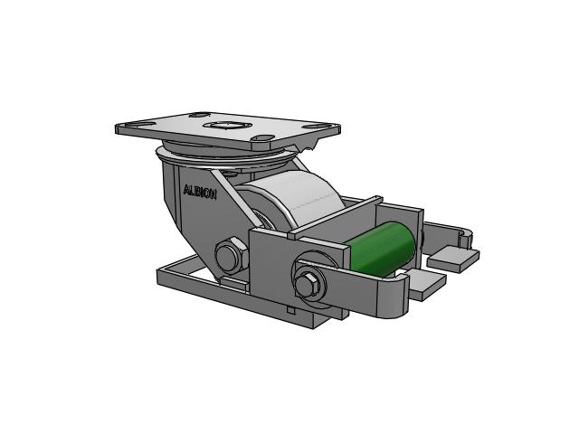 81 Series Top Plate Swivel Caster with 4 x 3 Grey Enamel CA - Cast Iron Wheel and Poly Cam Brake