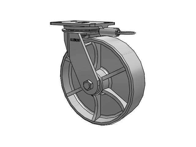 81 Series Top Plate Swivel Caster with 10 x 3 Grey Enamel CA - Cast Iron Wheel