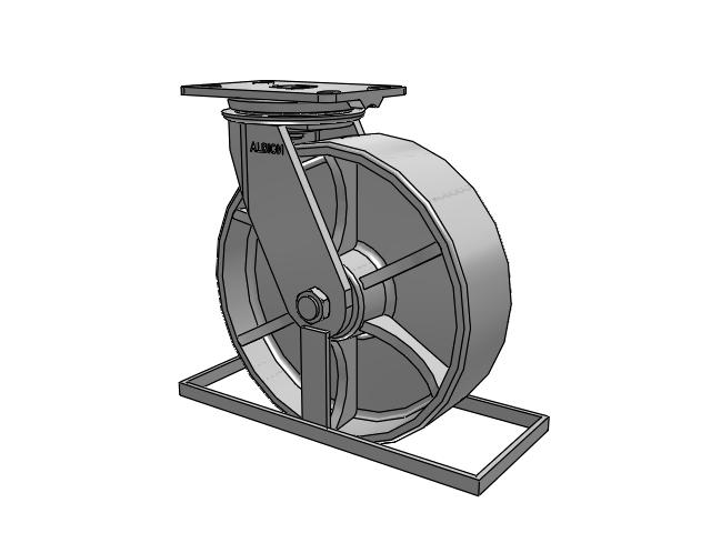 81 Series Top Plate Swivel Caster with 10 x 3 Grey Enamel CA - Cast Iron Wheel